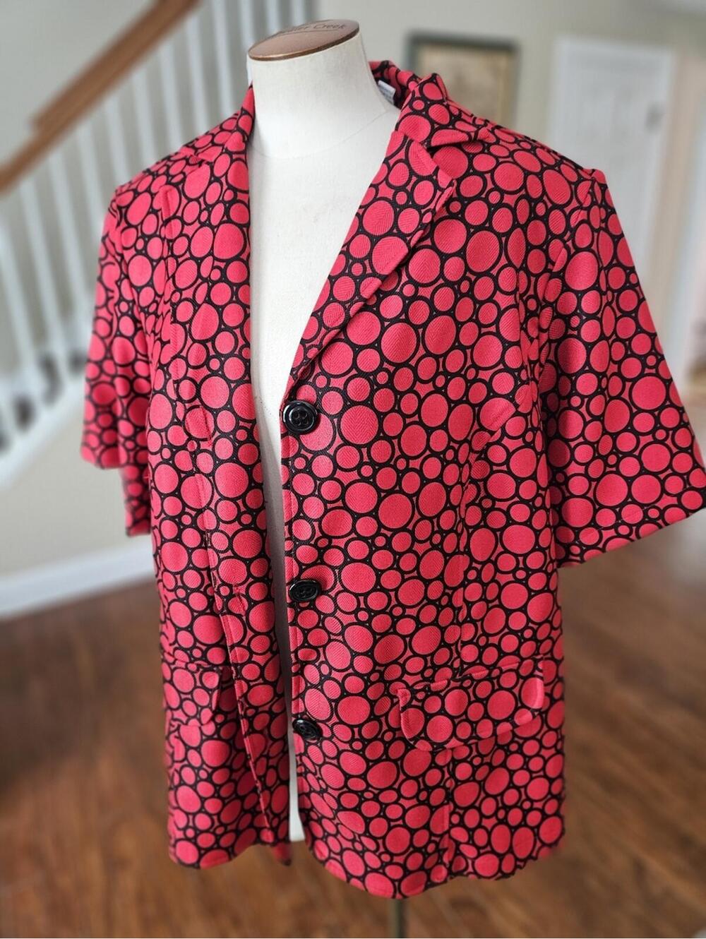 VTG Java Abstract Circles Blazer Jacket 1X